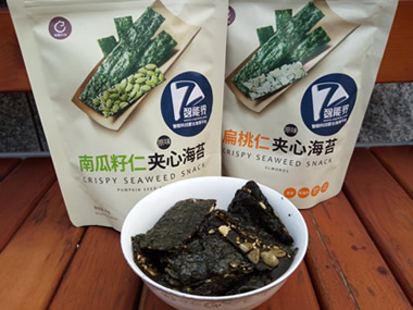 香酥四溢 口感酥脆，喵趣科技夾心海苔試吃
